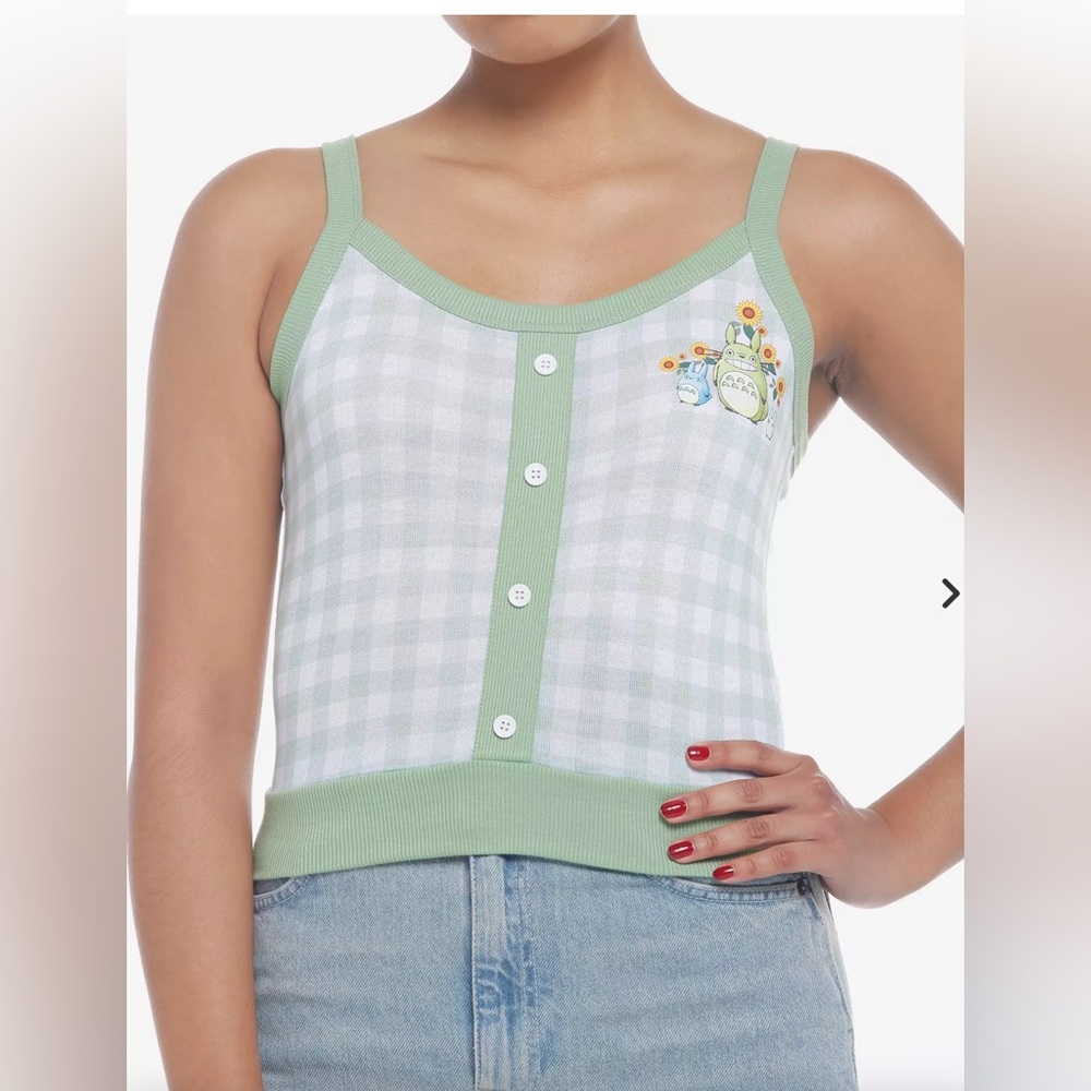 Her Universe Studio Ghibli My Neighbor Totoro Green Cropped Shirt S